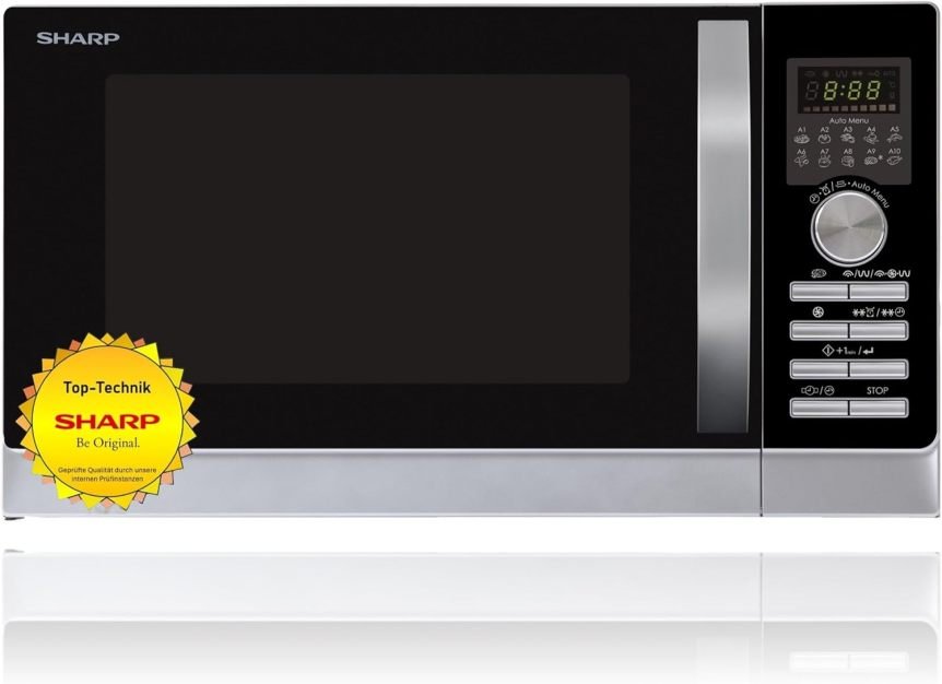Sharp R843INW Micro-ondes 4-en-1 – Chaleur tournante, grill et convection pour une cuisine polyvalente