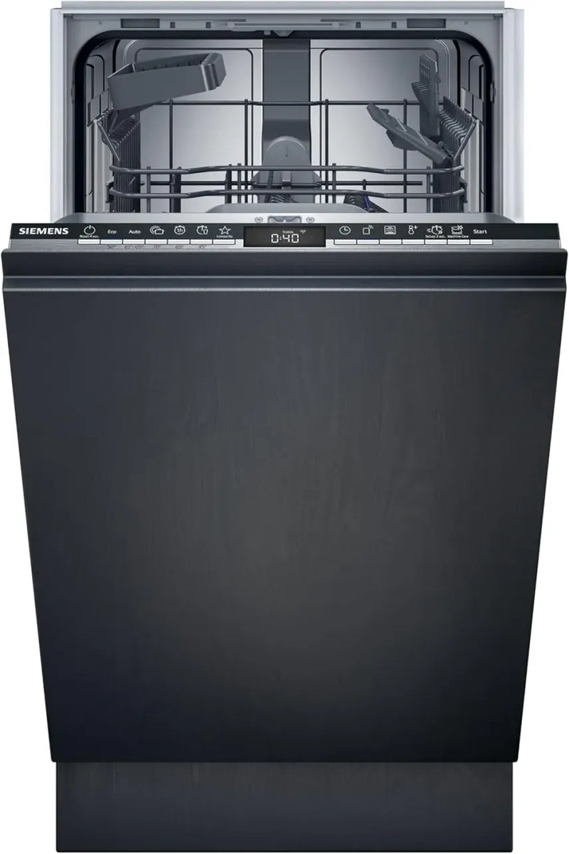 Siemens SR65YX08ME iQ500 Lave-vaisselle intelligent tout intégrable 45 cm – Tiroir à couverts, zéolithe, extra silencieux, aquaStop, ouverture auto, varioSpeed, éclairage intérieur
