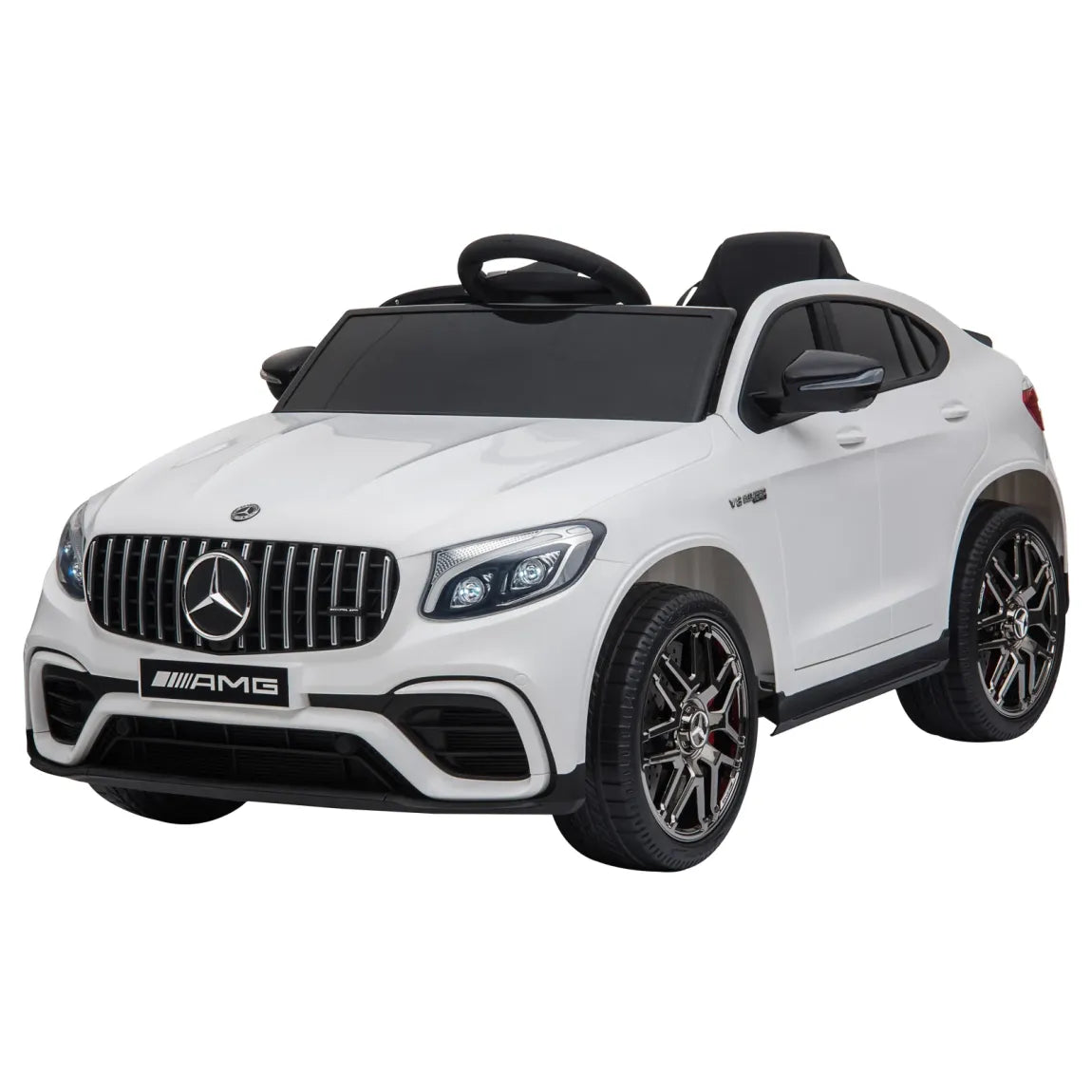 HOMCOM Mercedes-Benz Voiture électrique enfant avec télécommande et ceinture – Blanc
