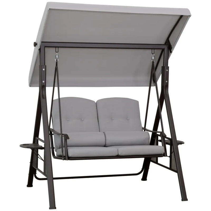 Outsunny Balancelle de jardin 3 places avec pare-soleil et tablettes