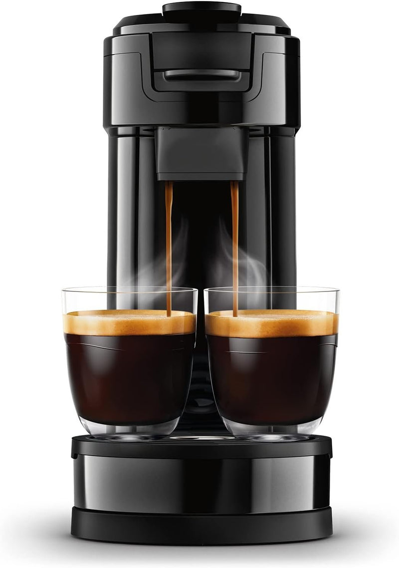 Philips Senseo Switch Machine à dosettes et cafetière filtre 2-en-1 – Réservoir 1 L, 7 tasses en une fois, noir laqué