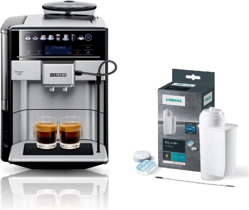 SIEMENS EQ6 plus s700 TE657503DE Machine à café automatique – Nombreuses spécialités, buse à lait, broyeur céramique, fonction 2 tasses, anticalcaire, nettoyage vapeur automatique, 1500 W, inox 1