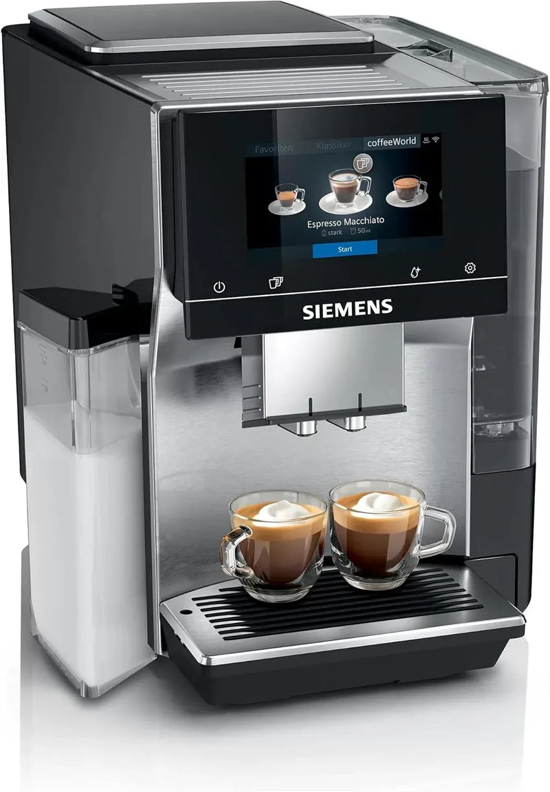 Siemens EQ900 TQ903D03 Machine à café automatique – Contrôle par application, écran tactile, mode Barista, AromaBoost, moulin premium, nettoyage vapeur automatique, 1500 W, inox