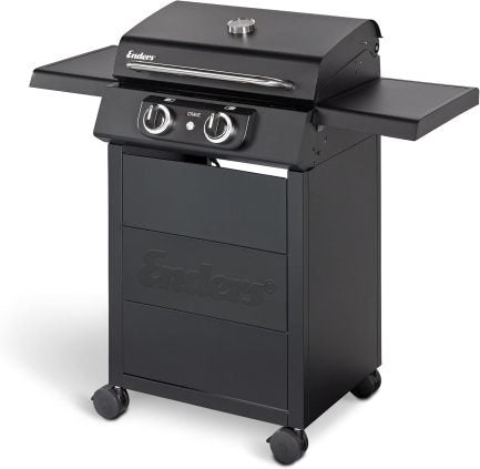 Enders Barbecue électrique eCRAVE 2 – Grille en fonte, chariot avec grand rangement, système SIMPLE CLEAN™, 2 éléments chauffants, couvercle avec thermomètre #97116
