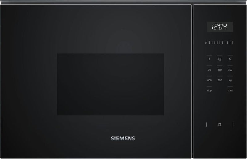 Siemens BF525LMB1 iQ500 Micro-ondes encastrable 59 × 38 cm – 800 W, 20 L, plateau 25,5 cm, touchControl, aide au nettoyage hydrolytique, 7 programmes auto, noir