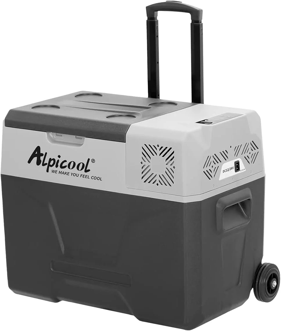 Alpicool CF55 Glacière électrique 55 L 12 V – Mini-réfrigérateur/congélateur portable, -20 à 20 °C, USB, voiture, camping, camion, bateau et secteur