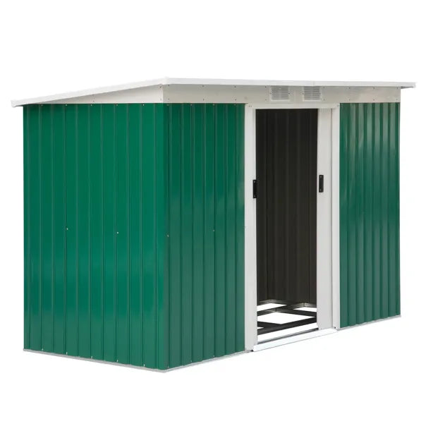 Outsunny Abri de jardin en acier – Résistant aux intempéries, grand espace de rangement