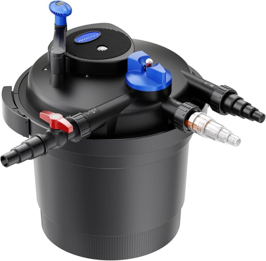 SunSun CPF-15000 Filtre à pression pour bassin – 10 000 L/h, unité UVC 18 W, jusqu’à 30 000 L