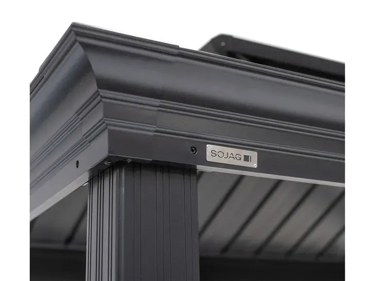SOJAG Canada Tonnelle « Messina » en aluminium et acier, avec tablettes latérales et évacuation de fumée