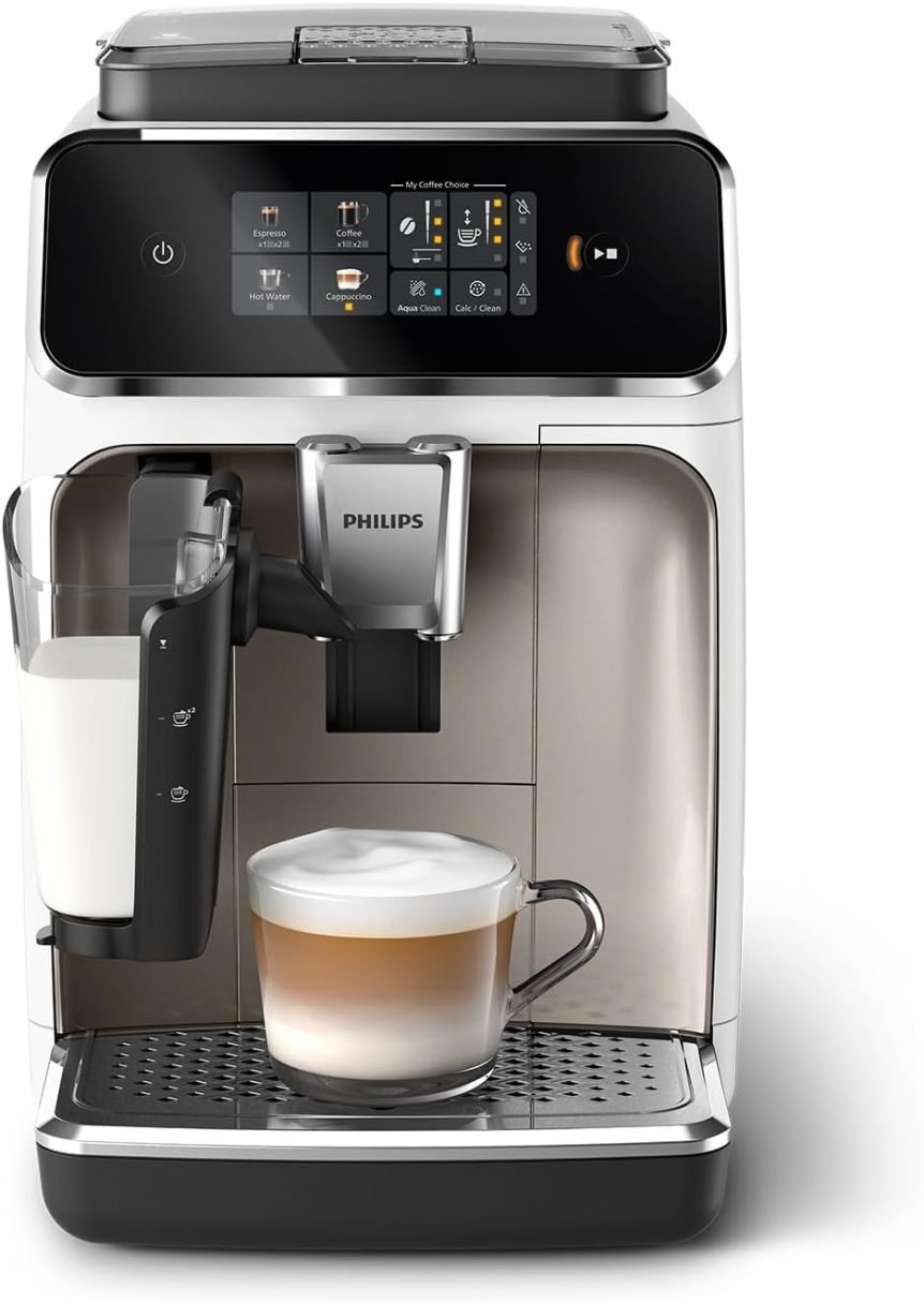 Philips Série 2300 Machine à espresso automatique EP2333/40 – Chrome blanc