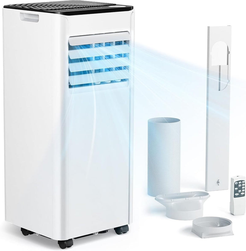 Climatiseur mobile 9000 BTU avec gaine d’évacuation – Appareil 4-en-1, fonctionnement silencieux