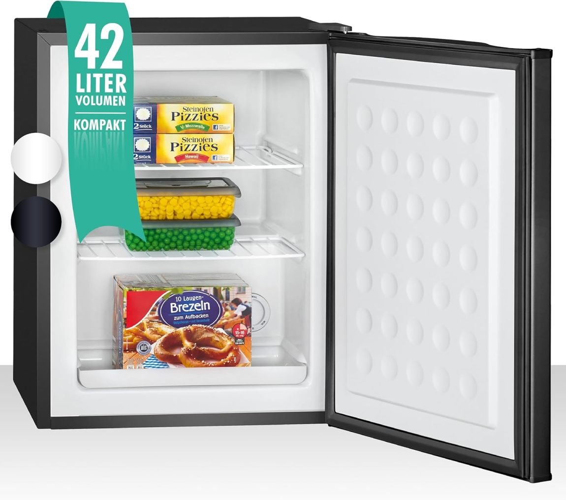 Bomann Congélateur compact 42 L | 2 clayettes grillagées amovibles | Porte réversible et thermostat réglable en continu | GB 7236 noir 1