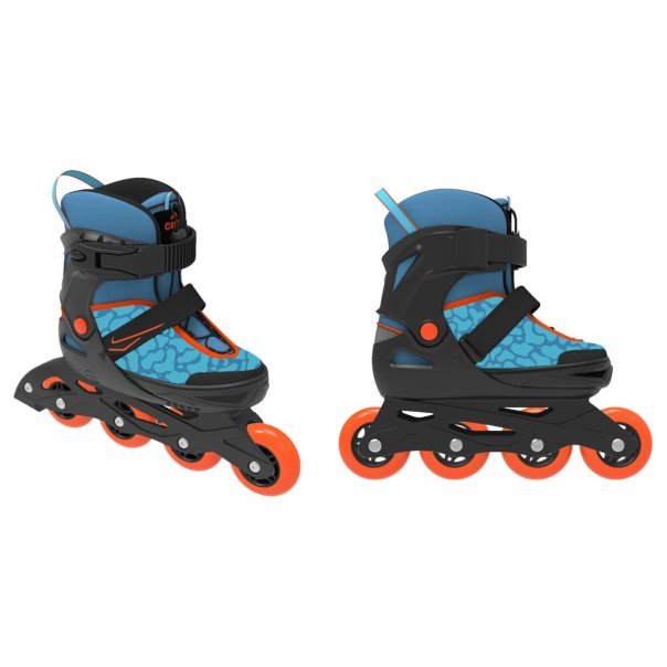 CRIVIT Rollers en ligne enfant à chaussure souple, aide à l’enfilage et poignée de transport (bleu, 29-33) – Article de second choix, bon état