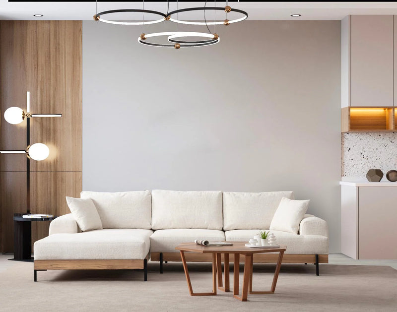 Canapé d’angle gauche Eti Oak – Blanc 1