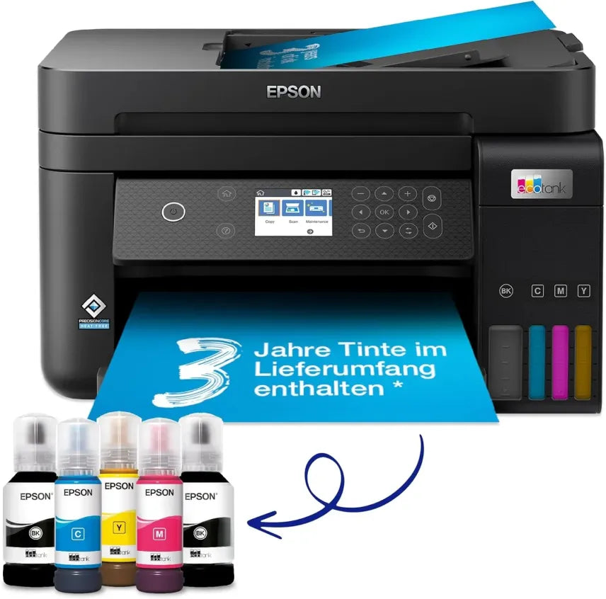 Epson EcoTank ET-4800 Imprimante multifonction A4 Wi-Fi à réservoirs d’encre, jusqu’à 3 ans d’encre inclus, noire