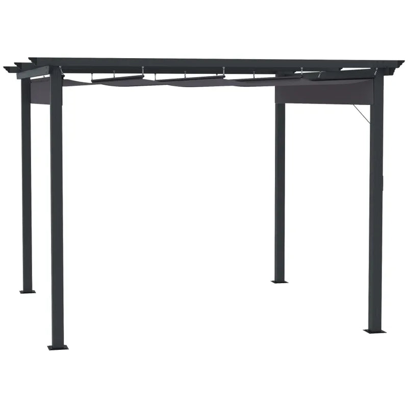 Outsunny Pergola 2,95 × 2,95 m avec toit coulissant – Gris