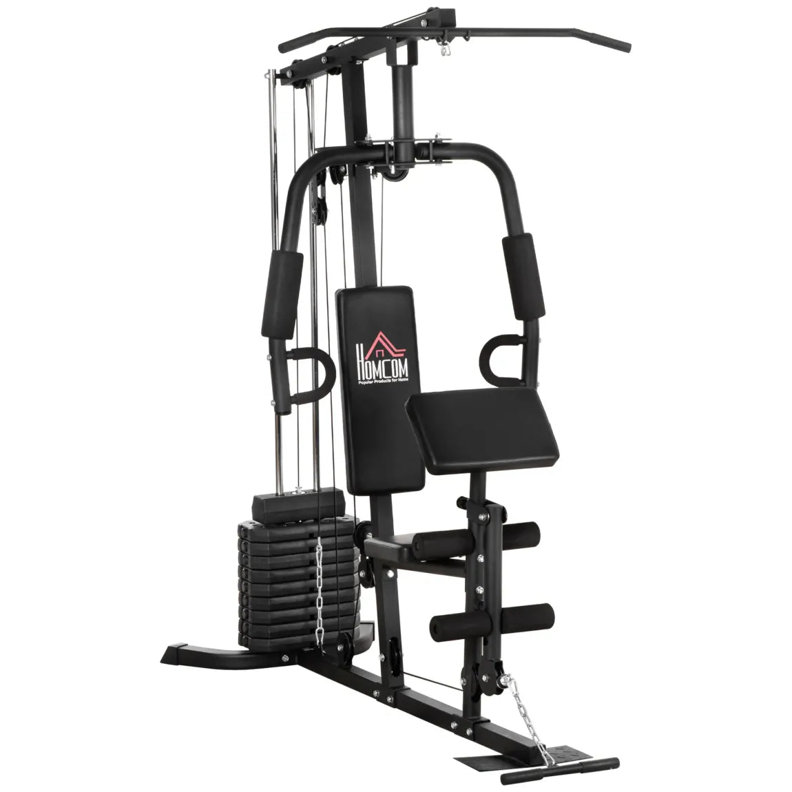 HOMCOM Station de musculation réglable – Tirage vertical et butterfly