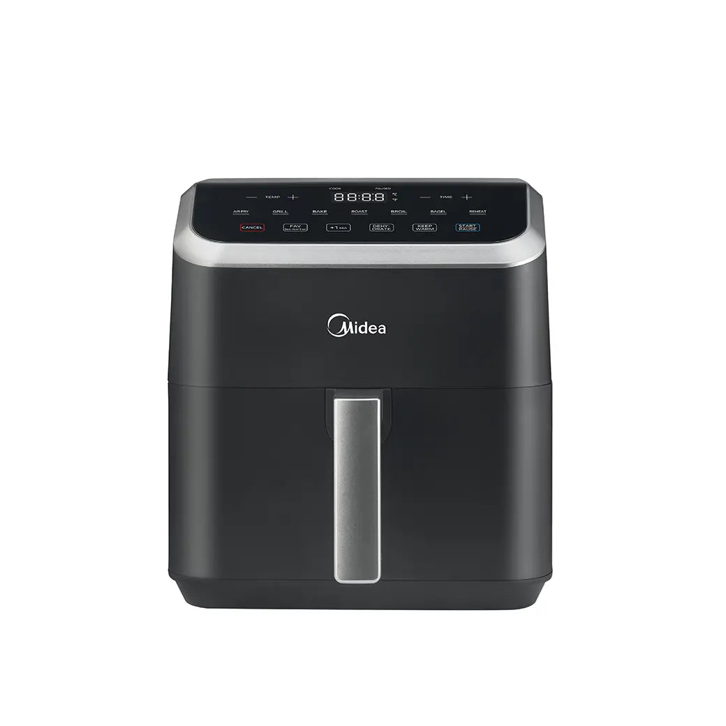 Midea HeatXpress™ Airfryer Four 5,5 QT 9-en-1 – Friteuse sans huile compacte, 9 fonctions, cuisson rapide et pauvre en matières grasses, noire