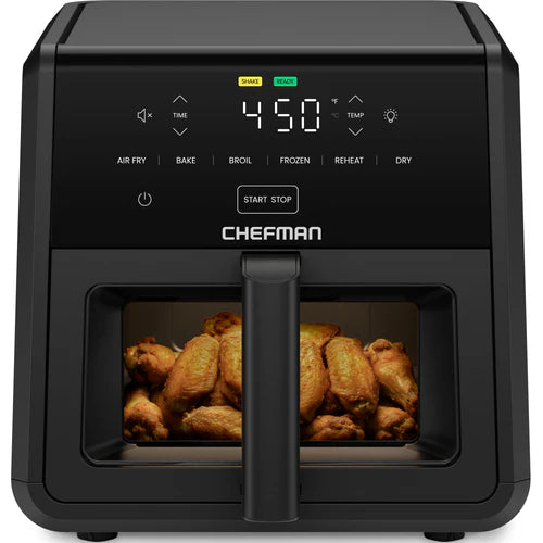 Chefman TurboFry Airfryer 9 qt – Grande friteuse sans huile, noire