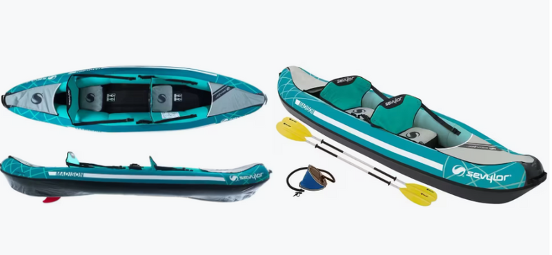 Sevylor Tahaa Kit kayak – Kayak gonflable 2 places avec pagaie pour eaux calmes