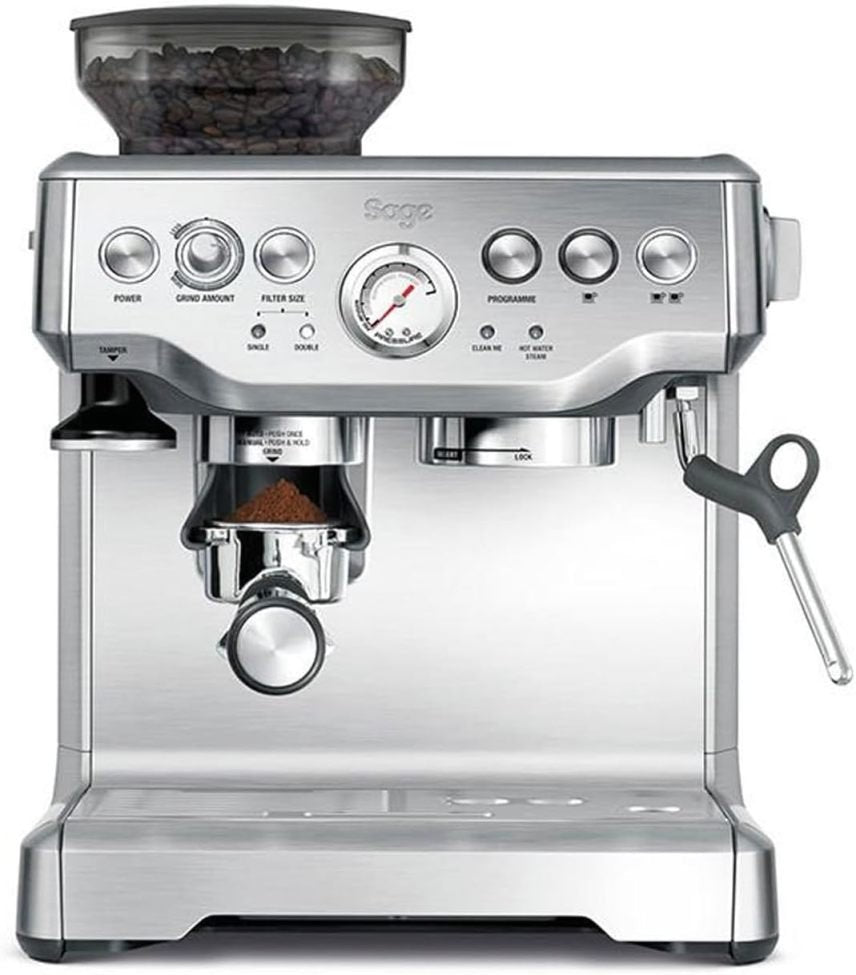 Sage The Barista Express Machine à expresso – Mousseur à lait manuel, broyeur intégré, 16 réglages de mouture, mouture automatique, mousse personnalisable, Black Truffle 1