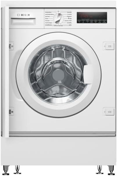 Bosch WIW28443 Série 8 Lave-linge encastrable frontal 8 kg, 1400 tr/min – 62 kWh/100 cycles, EcoSilence Drive, SpeedPerfect, VarioDrum, blanc