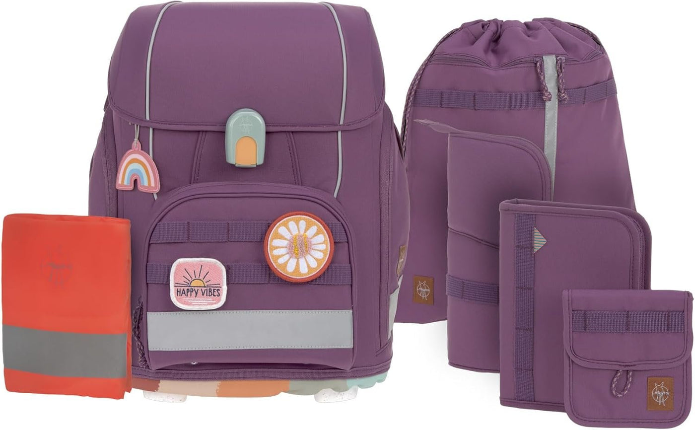 LÄSSIG Ensemble cartable enfant Boxy Unique 7 pièces – Noir