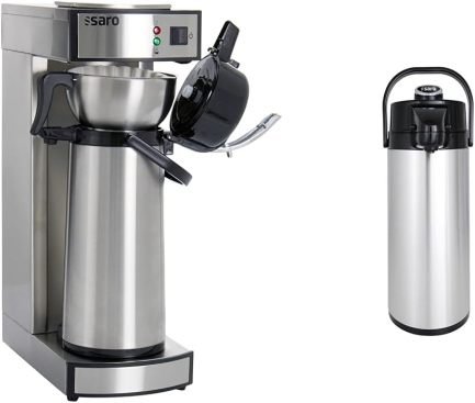 Saro Cafetière thermique professionnelle avec filtre panier et thermos – 2,2 L, env. 10 tasses, infusion et maintien au chaud