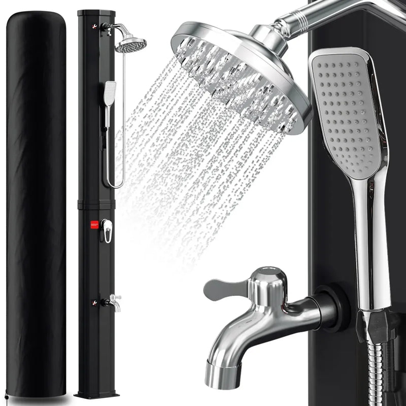 Sonnewelt Douche solaire de jardin 60 L avec housse de protection et douchette