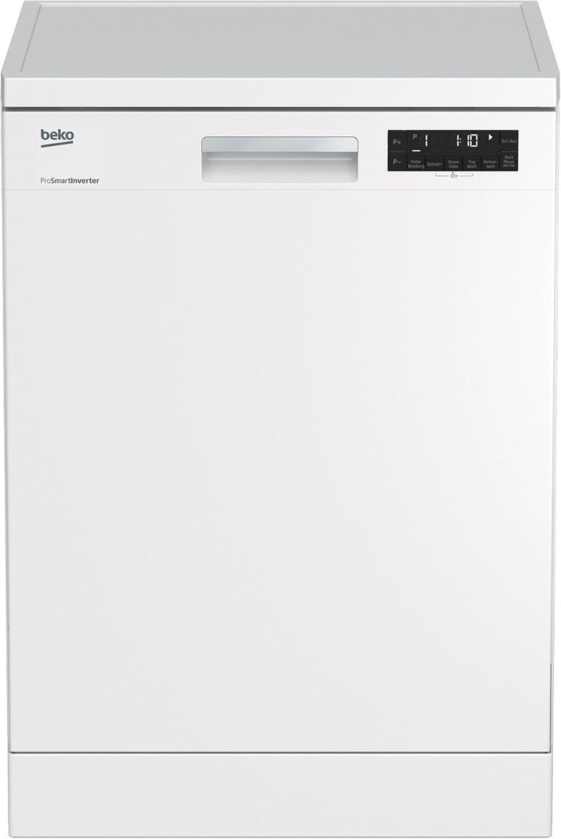 Beko BDFN26420W b300 Lave-vaisselle pose libre/sous plan – 14 couverts, moteur Pro Inverter, TrayWash, HygieneIntense, 6 programmes, WaterSafe+, blanc