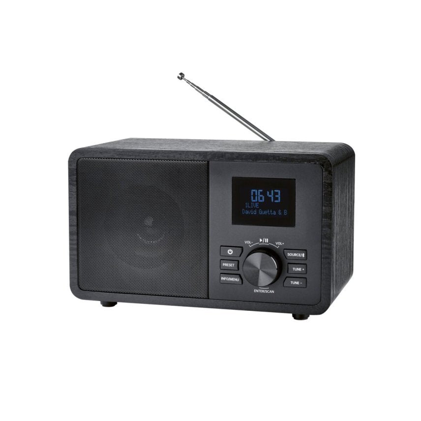 SILVERCREST® Radio DAB+/Bluetooth aspect bois, noire – Article de second choix, très bon état