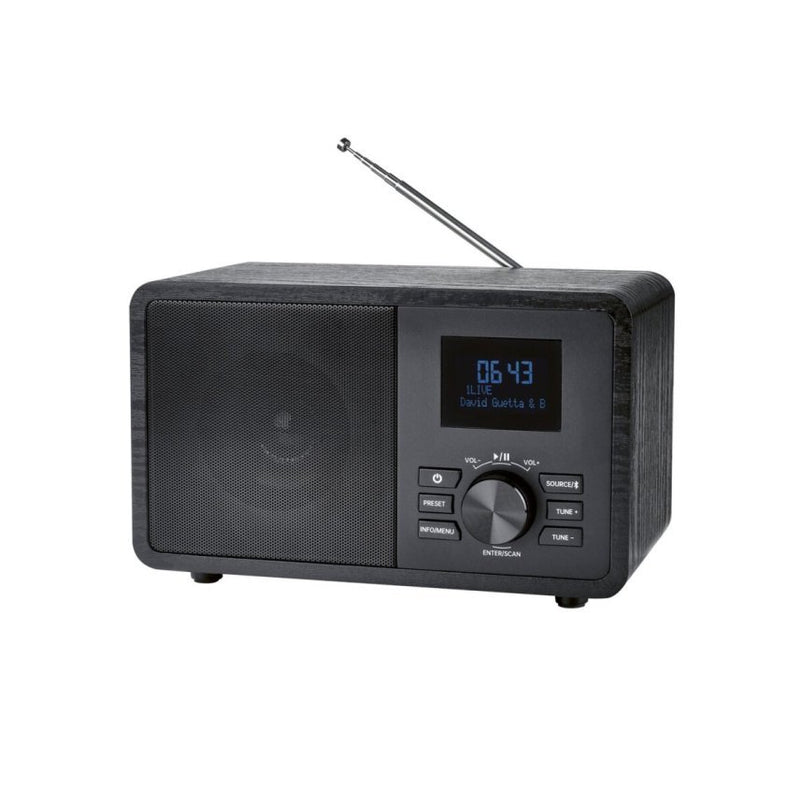 SILVERCREST® Radio DAB+/Bluetooth aspect bois, noire – Article de second choix, très bon état