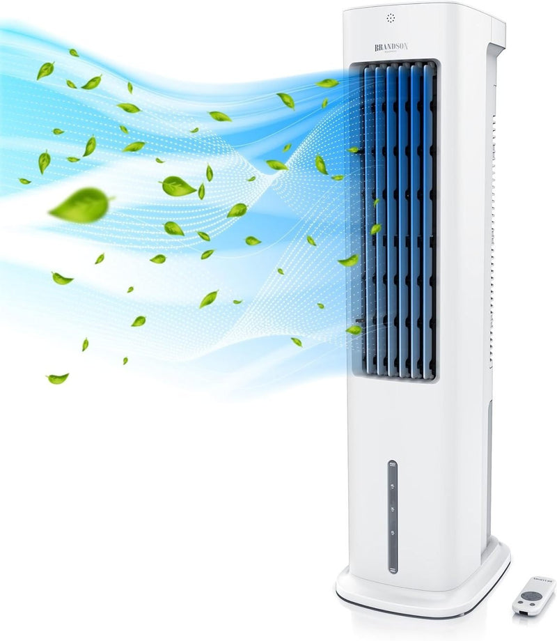 Brandson Rafraîchisseur d’air à eau 5-en-1 – Évaporatif, humidificateur, ventilateur et purificateur, sans tuyau, lauréat 2025, silencieux, réservoir 5 L 1
