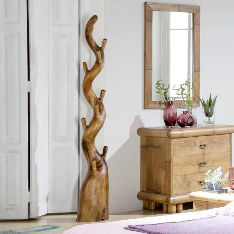 Portant à vêtements SUAR Single – Bois naturel