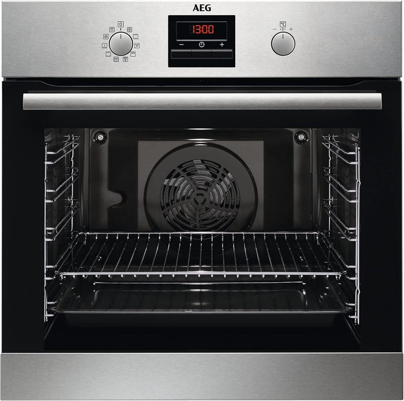 AEG Four encastrable Série 5 BPE53516AB – Chaleur tournante uniforme sur 3 niveaux, pyrolyse, 25 programmes auto, écran tactile LED, préchauffage rapide, noir