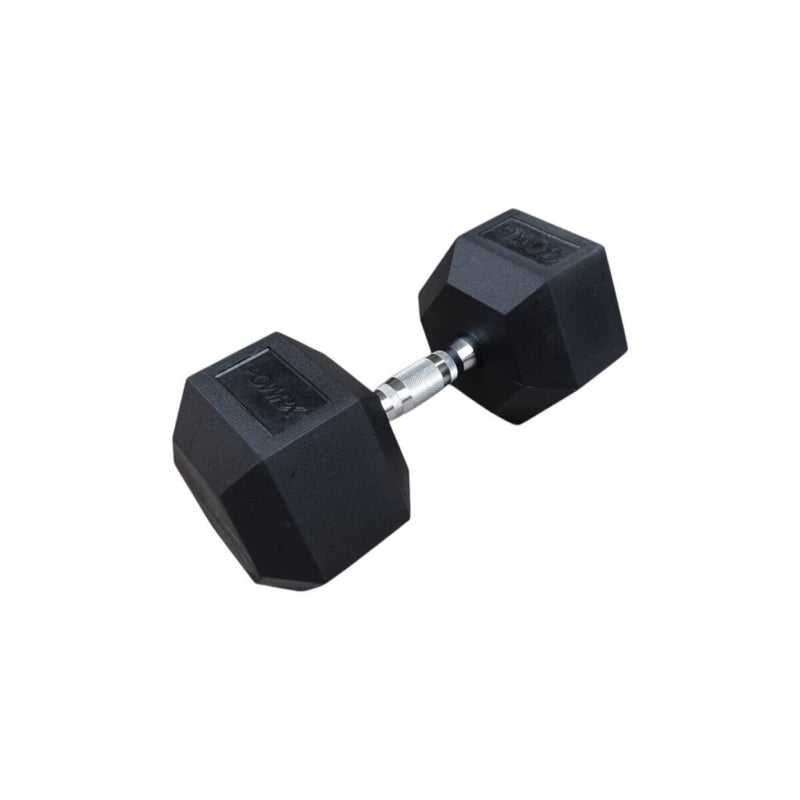 POWRX Haltère hexagonal caoutchouté 30 kg – Article de second choix, très bon état