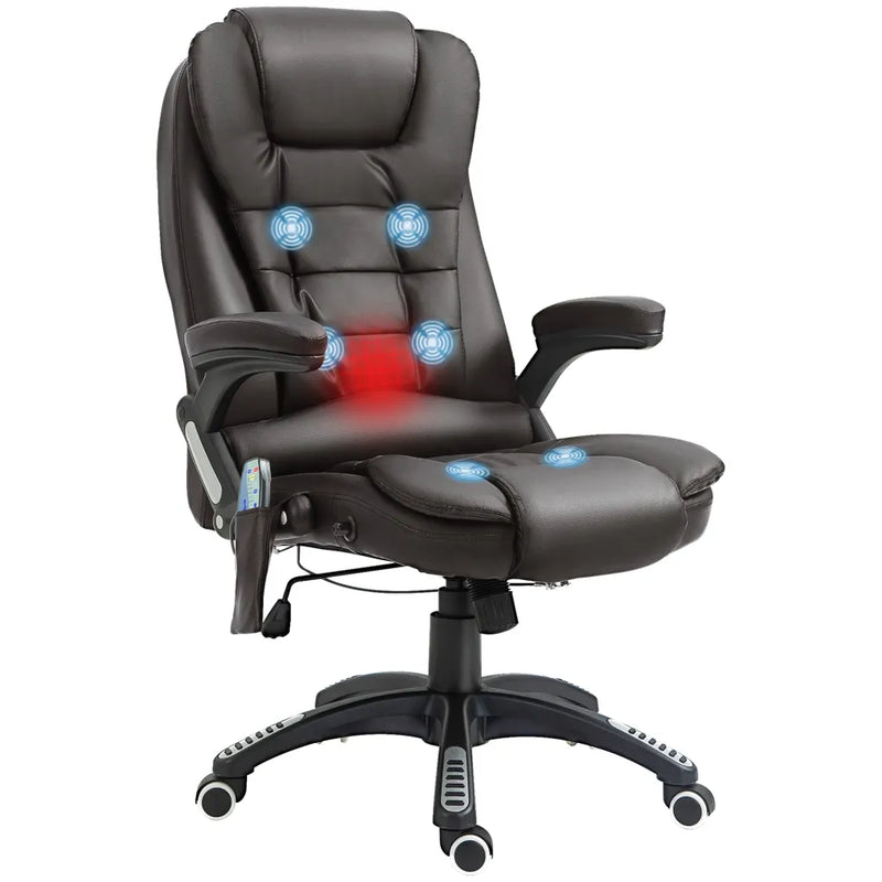 HOMCOM Fauteuil de bureau direction avec massage, chauffage et hauteur réglable