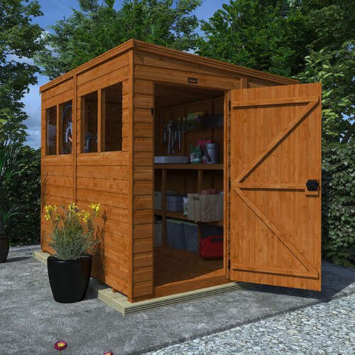 TigerFlex® Shiplap Pent Abri de jardin – Abri en bois flexible à toit monopente pour outils et rangement