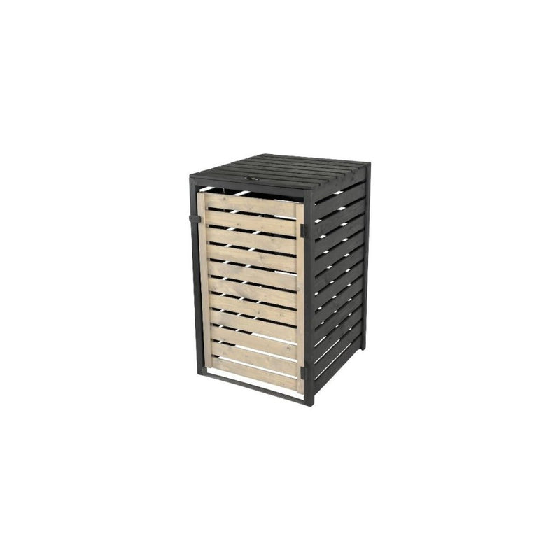 dobar Cache-poubelle 120 L, noir/gris – Article de second choix, dommage esthétique lié au transport